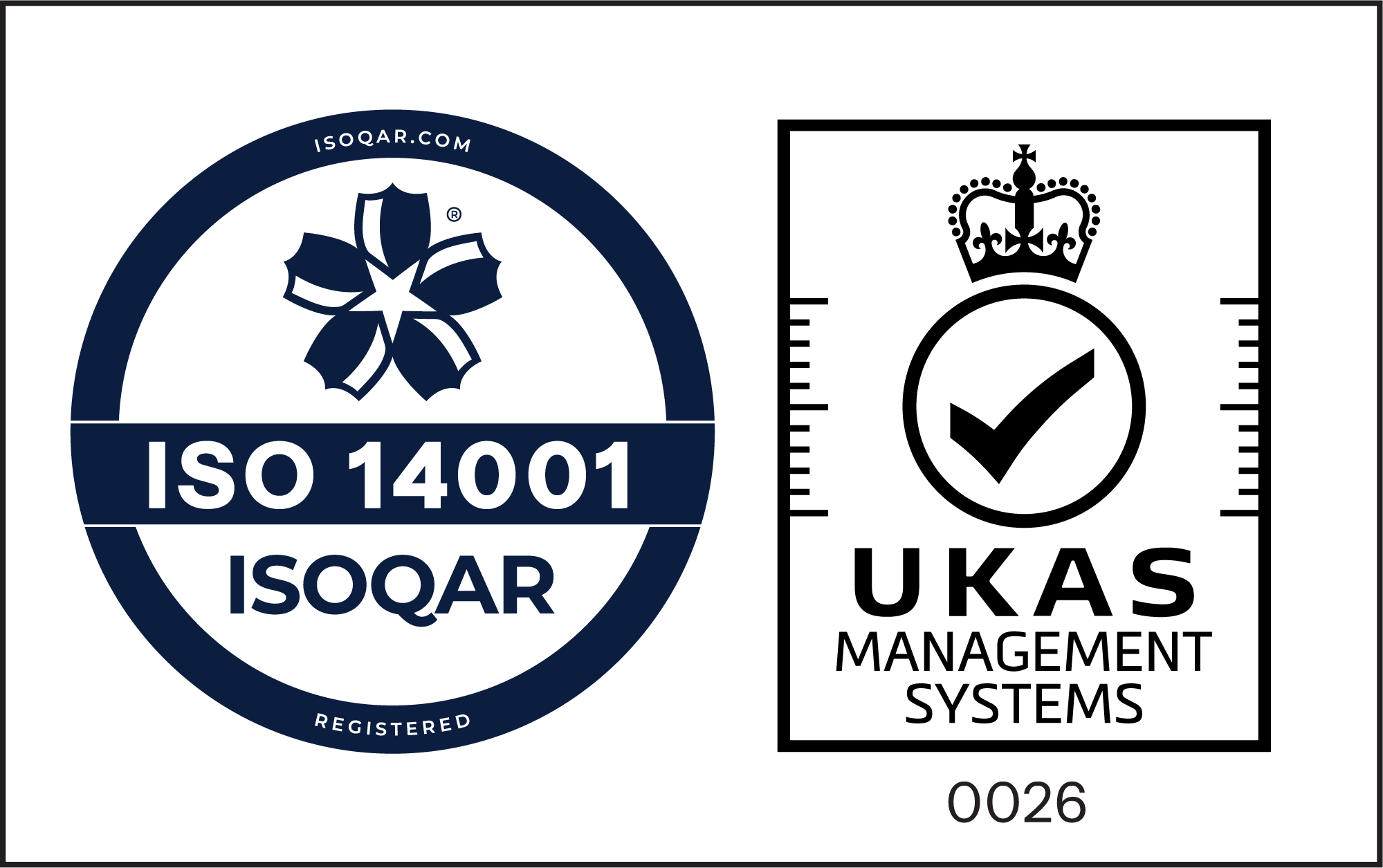 ISOQAR UKAS ISO 14001 joint logo