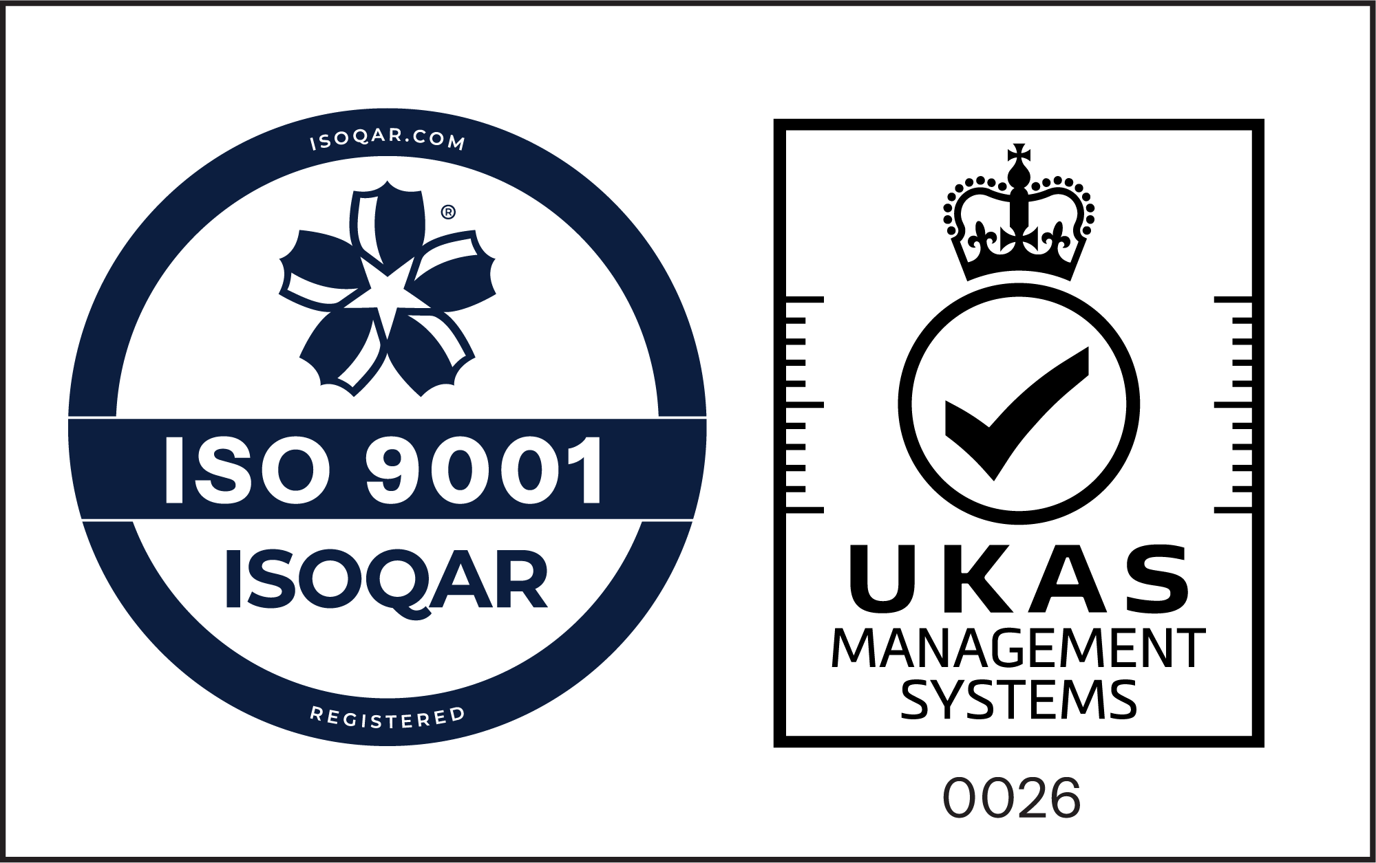 ISOQAR UKAS ISO 9001 joint logo
